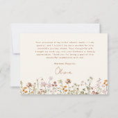 Terracotta Wildblume Brautparty Dankeskarte (Rückseite)
