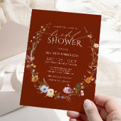 Terracotta Wildblume Brautparty Einladung