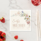 Terracotta Wildblume Brautparty Serviette (Beispiel)