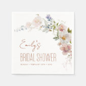 Terracotta Wildblume Brautparty Serviette (Vorderseite)