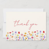 Terracotta Wildblume Brautparty Vielen Dank Dankeskarte (Vorderseite)