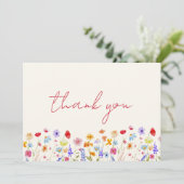 Terracotta Wildblume Brautparty Vielen Dank Dankeskarte (Stehend Vorderseite)