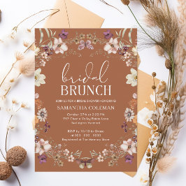 Terracotta Wildblume Bridal Brunch Brautparty Einladung