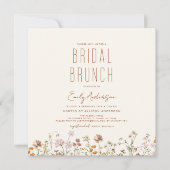 Terracotta Wildblume Bridal Brunch Dusche Einladung (Vorderseite)