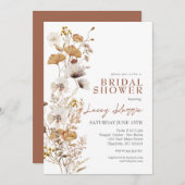 Terracotta Wildblume Bridal Einladung (Vorne/Hinten)
