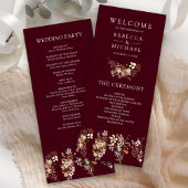 Terracotta Wildblume Burgundy Wedding Program