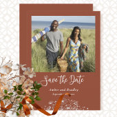 Terracotta Wildblume Einfaches Foto QR Code Hochze Einladung