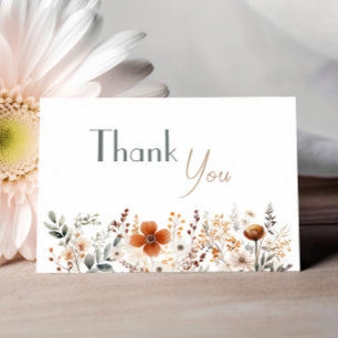 Terracotta-Wildblume Gender Neutral Baby Dusche Dankeskarte