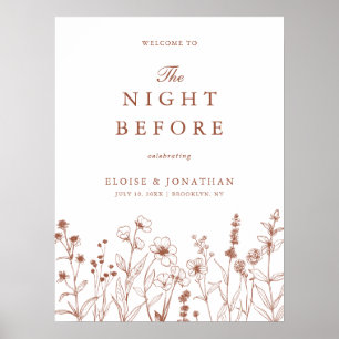 Terracotta-Wildblume Herzlich willkommen in der Na Poster