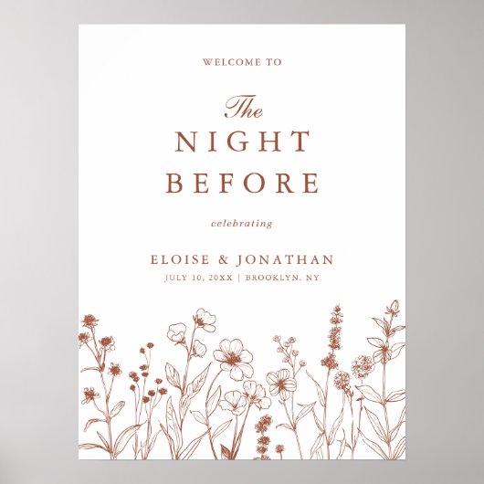 Terracotta-Wildblume Herzlich willkommen in der Na Poster (Vorne)