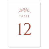 Terracotta-Wildblume Hochzeit Tischnummer (Vorderseite)