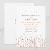 Terracotta Wildblume Meadow Wedding Einladung (Vorne/Hinten)