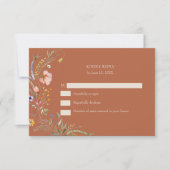 Terracotta Wildblume Meadow Wedding RSVP Card Dankeskarte (Vorderseite)