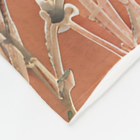 Terracotta Wildblume Patchwork Rustic Boho Spring Fleecedecke (Ecke)