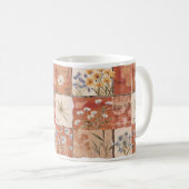 Terracotta Wildblume Patchwork Rustic Boho Spring Kaffeetasse (VorderseiteRechts)