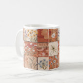 Terracotta Wildblume Patchwork Rustic Boho Spring Kaffeetasse (Vorderseite Links)