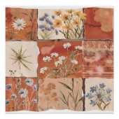 Terracotta Wildblume Patchwork Rustic Boho Spring Poster (Vorderseite)