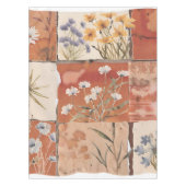 Terracotta Wildblume Patchwork Rustic Boho Spring Tischdecke (Vorderseite)