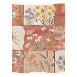 Terracotta Wildblume Patchwork Rustic Boho Spring Tischdecke
