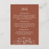 Terracotta-Wildblume QR-Code Details Hochzeit Begleitkarte (Vorderseite)