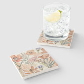 Terracotta-Wildblume Rustic Boho Drink Zubehör Steinuntersetzer (Seitenansicht)