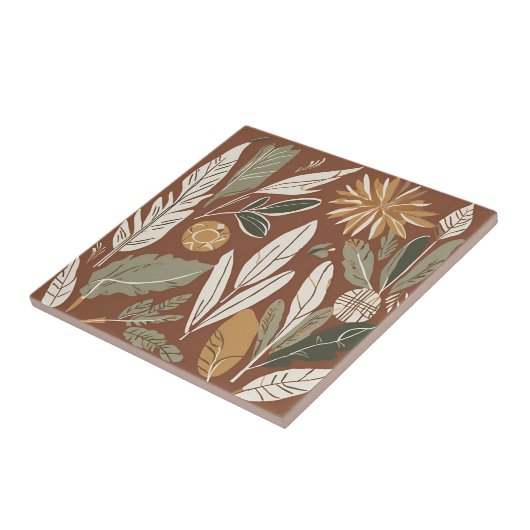 Terracotta Wildblume Rustic Boho Frühlingsdekor Fliese (Seite)