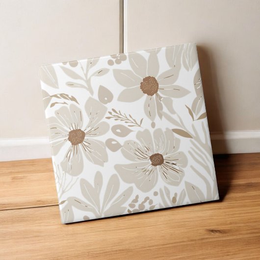 Terracotta Wildblume Rustic Boho Frühlingsdekor Fliese