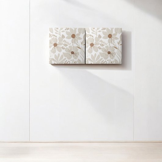 Terracotta Wildblume Rustic Boho Frühlingsdekor Fliese