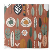 Terracotta Wildblume Rustic Boho Frühlingsdekor Fliese (Vorderseite)