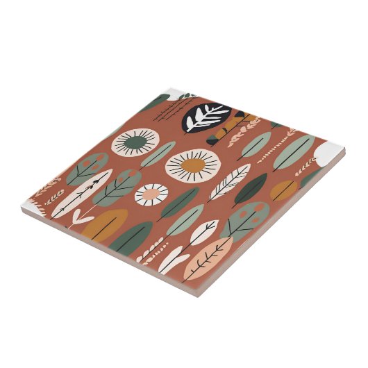 Terracotta Wildblume Rustic Boho Frühlingsdekor Fliese (Seite)