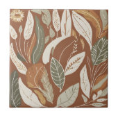 Terracotta Wildblume Rustic Boho Frühlingsdekor Fliese (Vorderseite)