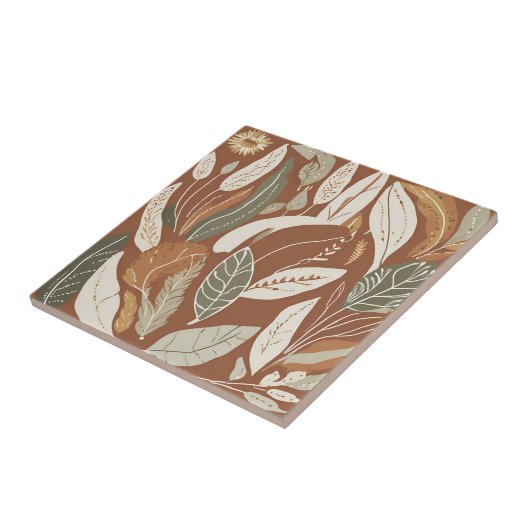 Terracotta Wildblume Rustic Boho Frühlingsdekor Fliese (Seite)