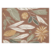 Terracotta Wildblume Rustic Boho Frühlingsdekor Tischdecke (Vorderseite (Horizontal))