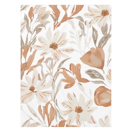 Terracotta Wildblume Rustic Boho Tischdekor Tischdecke (Vorderseite)