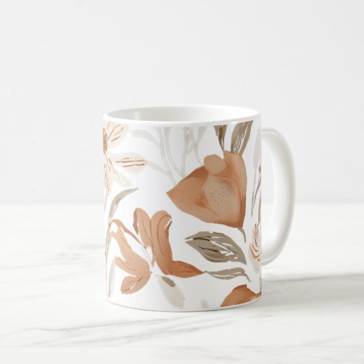 Terracotta Wildblume Rustic Boho Trinkbehälter Kaffeetasse (VorderseiteRechts)
