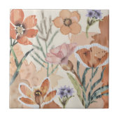 Terracotta-Wildblume Rustic Boho Wall Akzent Fliese (Vorderseite)