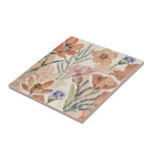Terracotta-Wildblume Rustic Boho Wall Akzent Fliese (Seite)
