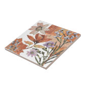 Terracotta-Wildblume Rustic Boho Wall Akzent Fliese (Seite)