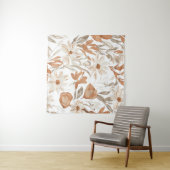 Terracotta-Wildblume Rustic Boho Wall Hängend Wandteppich (Beispiel (Horizontal))