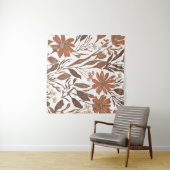 Terracotta-Wildblume Rustic Boho Wall Hängend Wandteppich (Beispiel (Horizontal))