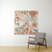 Terracotta-Wildblume Rustic Boho Wall Hängend Wandteppich (Beispiel (Horizontal))
