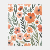 Terracotta-Wildblume Rustic Boho Wire for Spring Fleecedecke (Vorderseite)