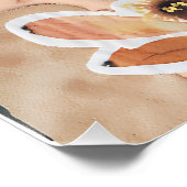 Terracotta Wildblume Rustikal Boho Poster (Ecke)