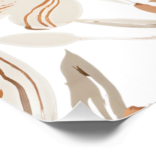 Terracotta Wildblume Rustikal Boho Poster (Ecke)