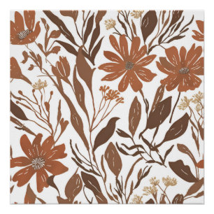 Terracotta Wildblume Rustikal Boho Poster