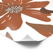 Terracotta Wildblume Rustikal Boho Poster (Ecke)