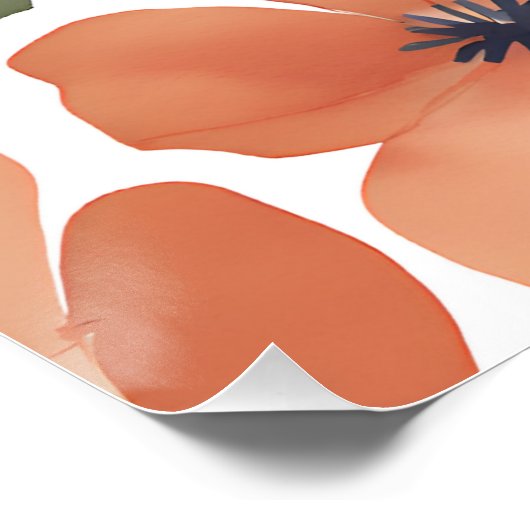 Terracotta Wildblume Rustikal Boho Poster (Ecke)