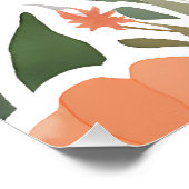 Terracotta Wildblume Rustikal Boho Poster (Ecke)