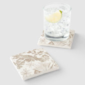 Terracotta Wildblume Rustikale Frühlingszeit Wohng Steinuntersetzer (Seitenansicht)