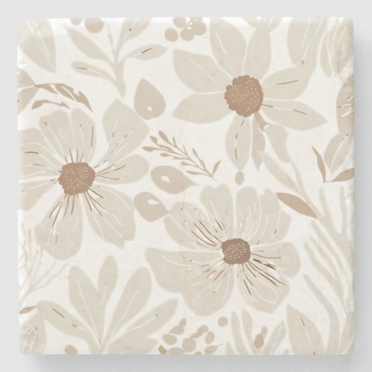 Terracotta Wildblume Rustikale Frühlingszeit Wohng Steinuntersetzer (Vorderseite)